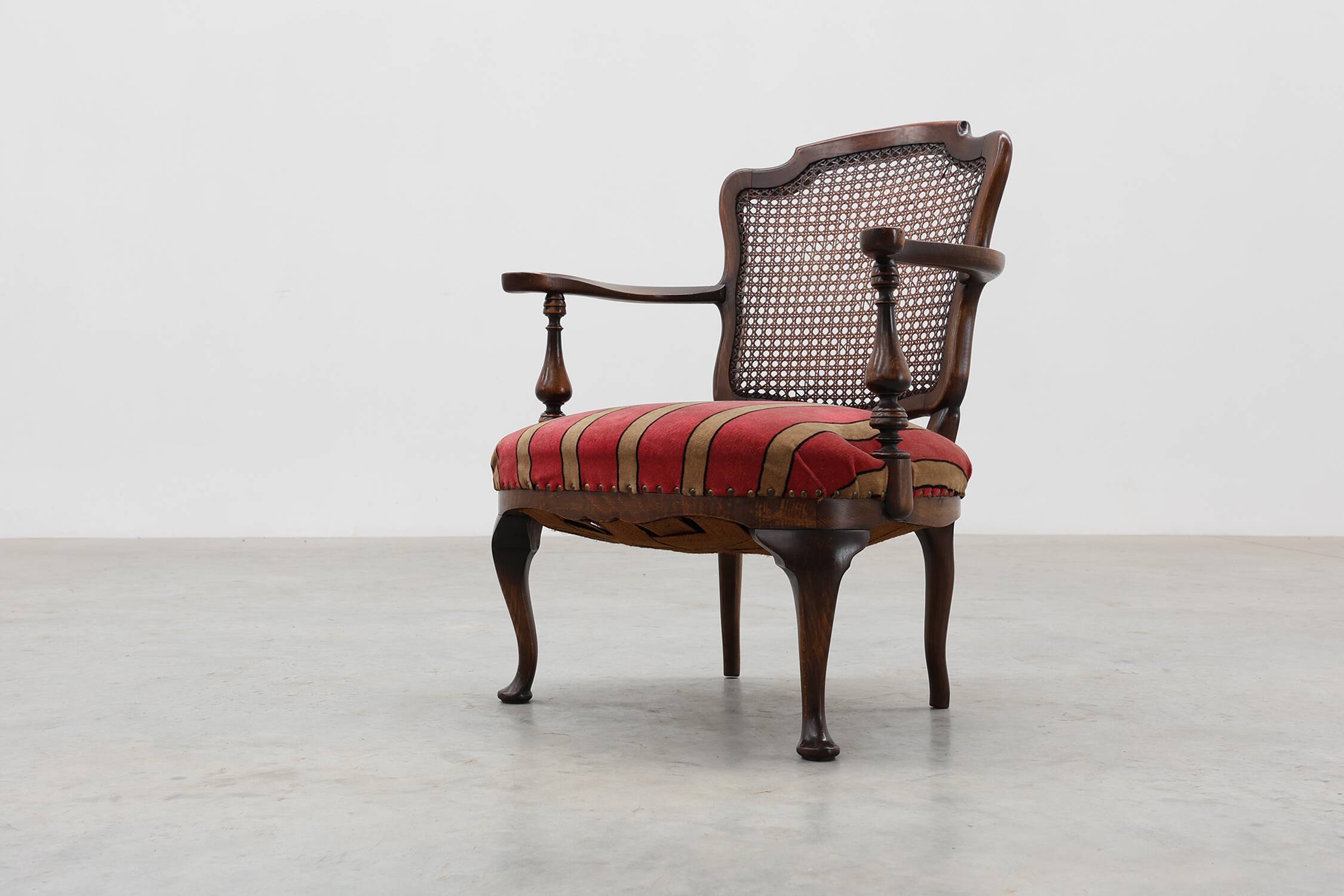 Louis XV‑Style Oak and Cane Armchair, France, circa 1890