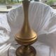 Lamp with opaline and copper base