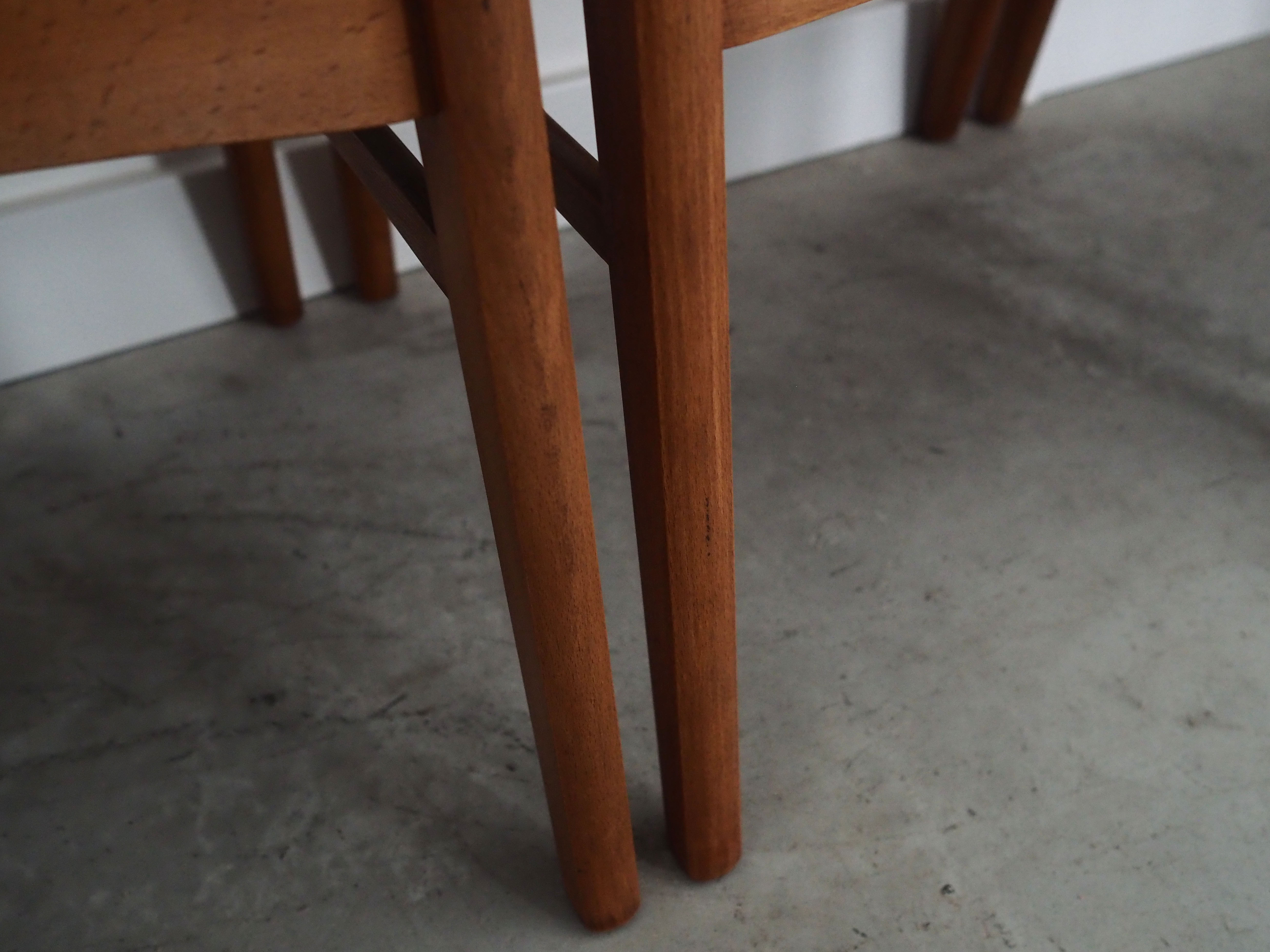 Set of six beech chairs, Danish design, 70s, made in Denmark