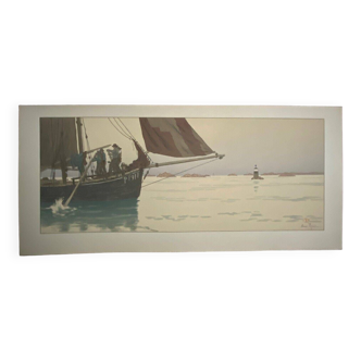 Lithograph by Henri Rivière Le Calme Plat - La Féérie des Heures