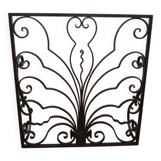 Grille pare feu de cheminé en fer forgé art nouveau