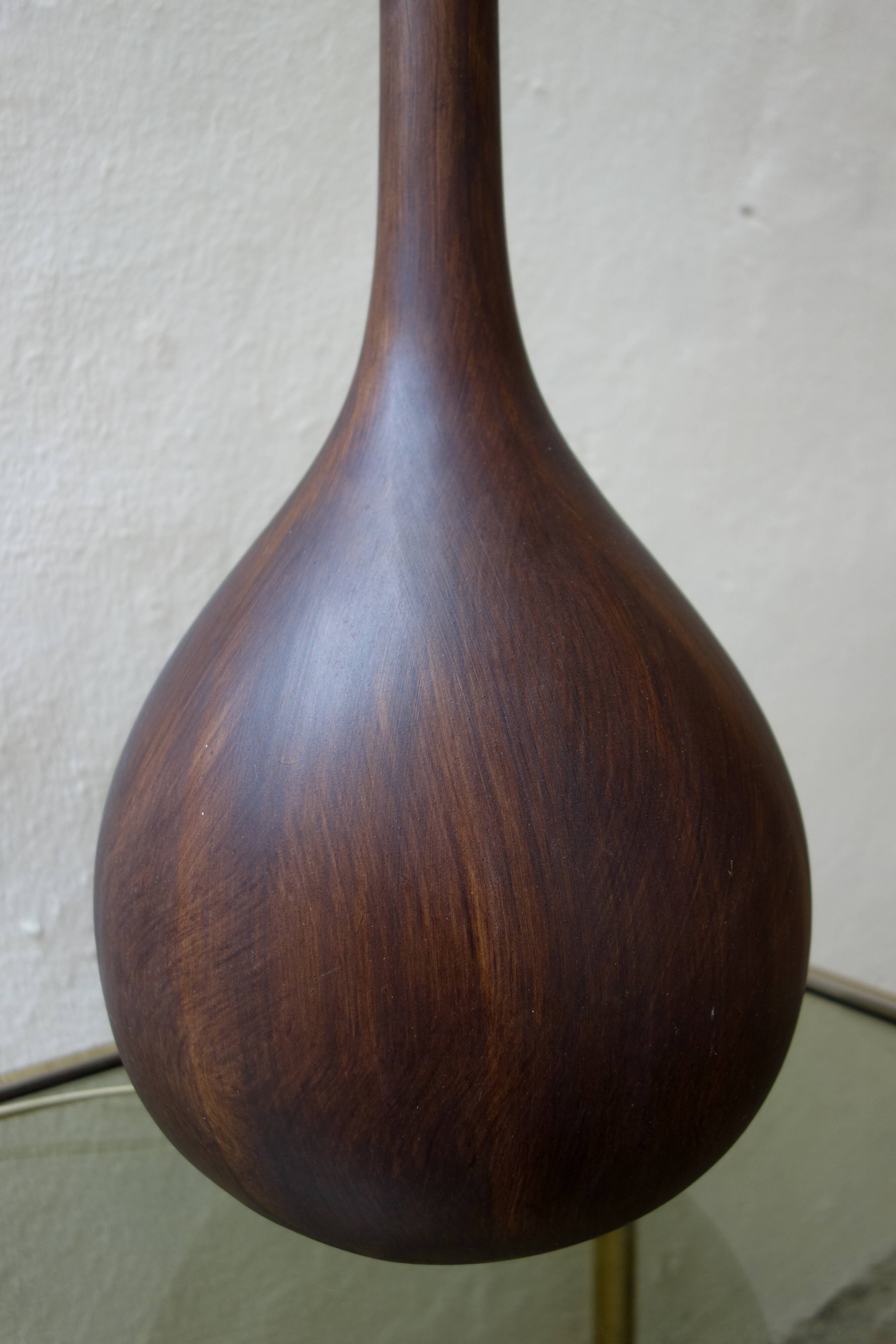 Wooden ceramic lamp stand, made in Italy, 1960
