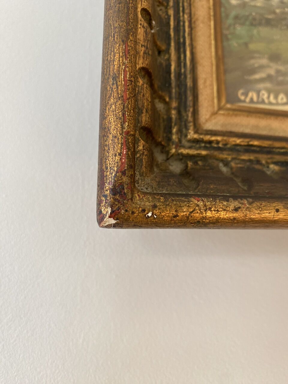 Tableau ancien, paysage provençal, signé, XXe siècle