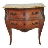Louis XV style chest of drawers with marquetry sauteuse