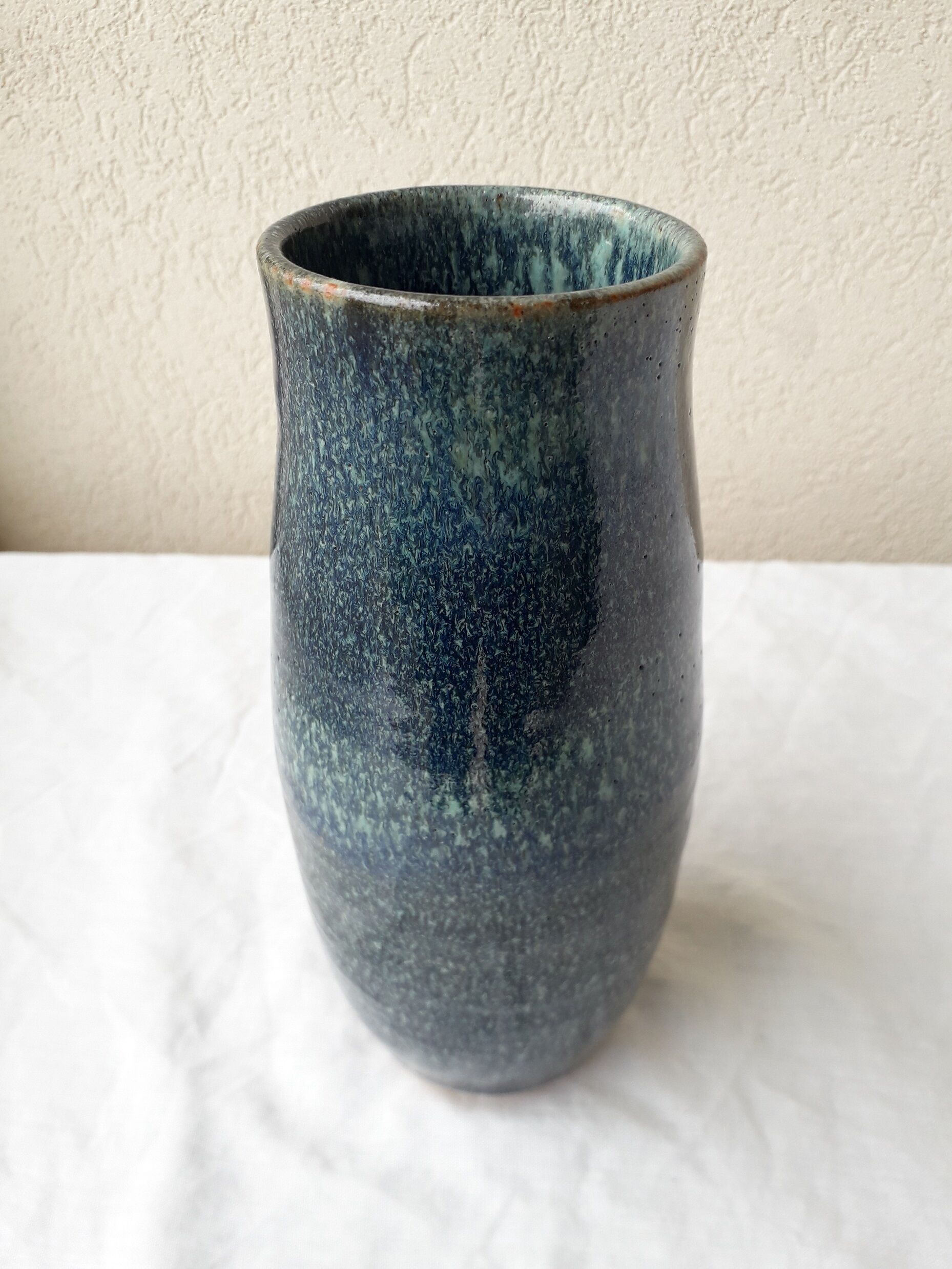 Blue stoneware vase