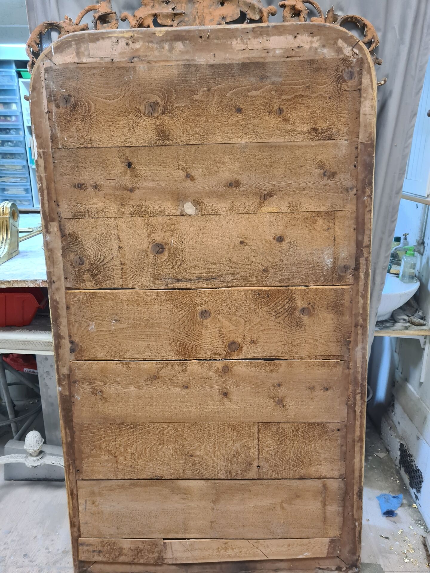 Large antique gilded mirror in Louis Philippe style