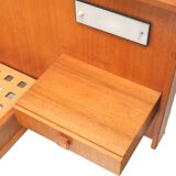 Lit double vintage avec tables de chevet flottantes, fabriqué dans les années 1960