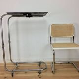 "L'Adap-Table" modular serving trolley, rigid and chrome, Matégot style