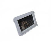 Vintage wall mirror in painted white wood, 1950s, 50.8 x 35.6 cm