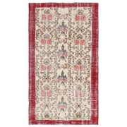 Vintage Turkish Oushak Handmade Wool Cotton Red Area Rug 107x191