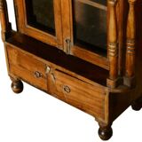 Brown Art Deco jeweler's display case on legs, Indian teak wood trade furniture