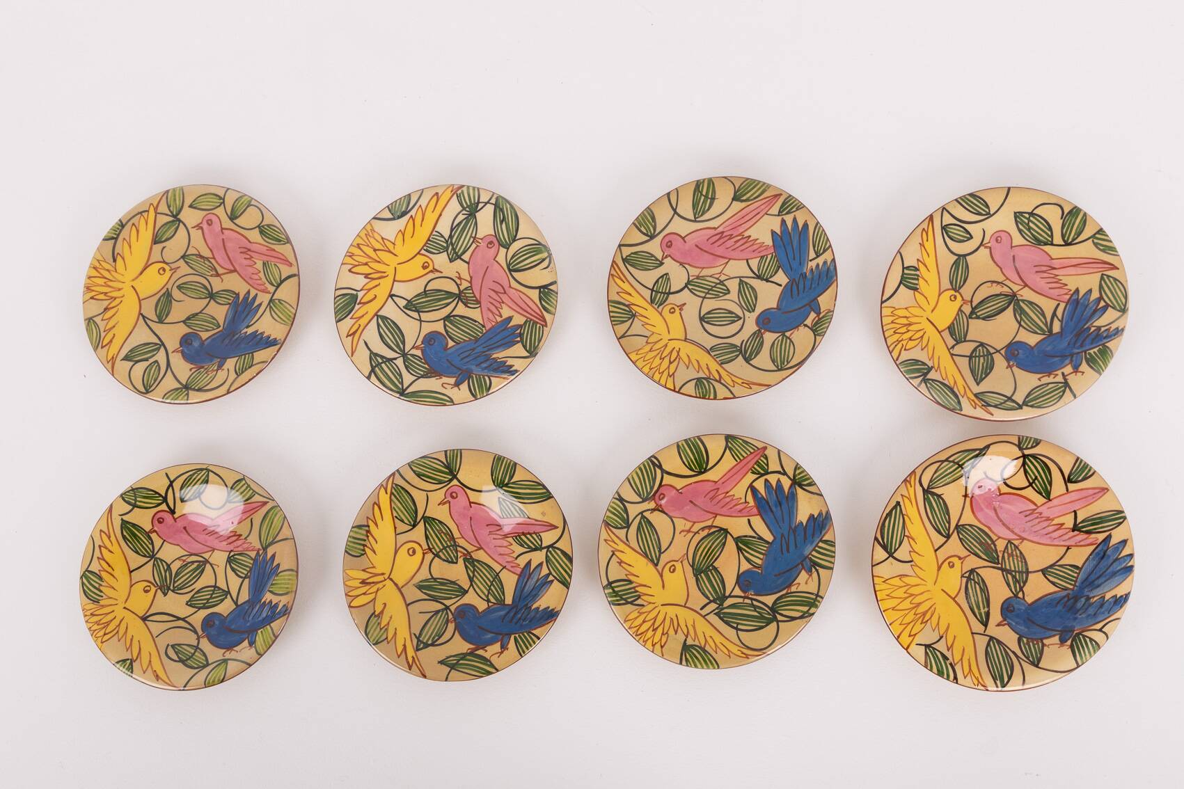 Hand made ceramic plates from Fenice Albisola, Italy 1970’s