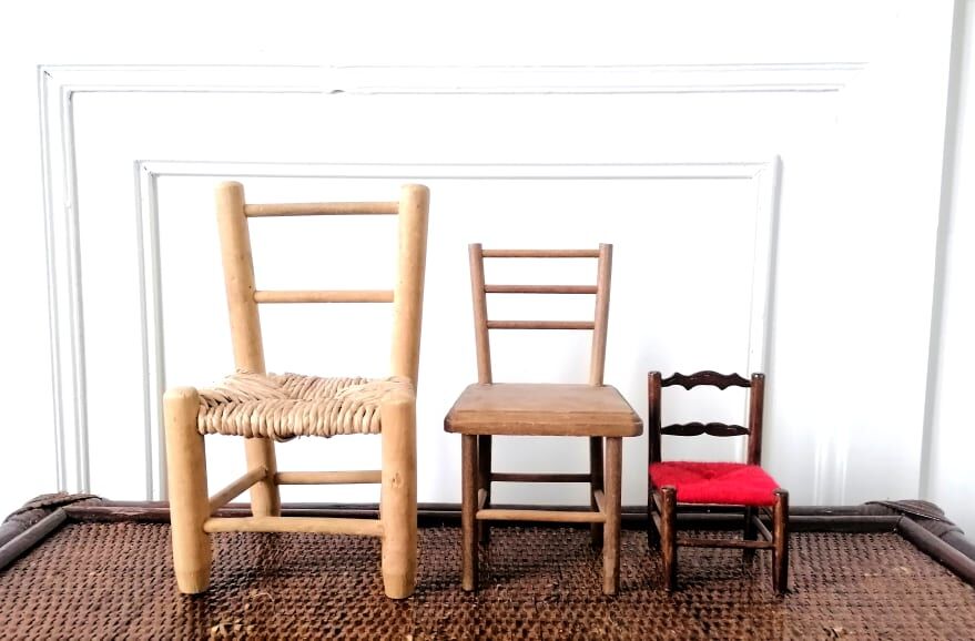 Three miniature chairs