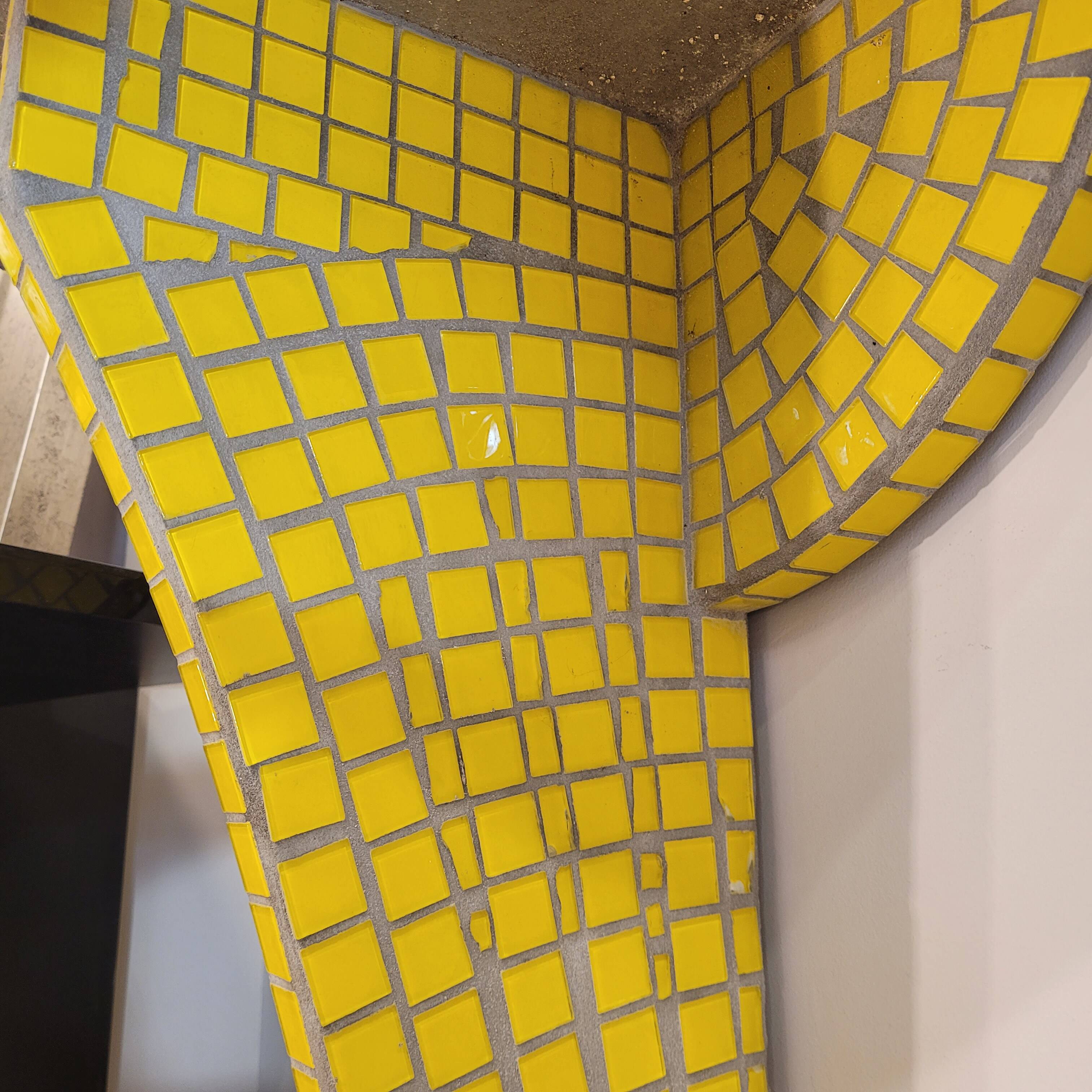 Pair of floating consoles, tesela mosaic, Art Decó, 50's – France