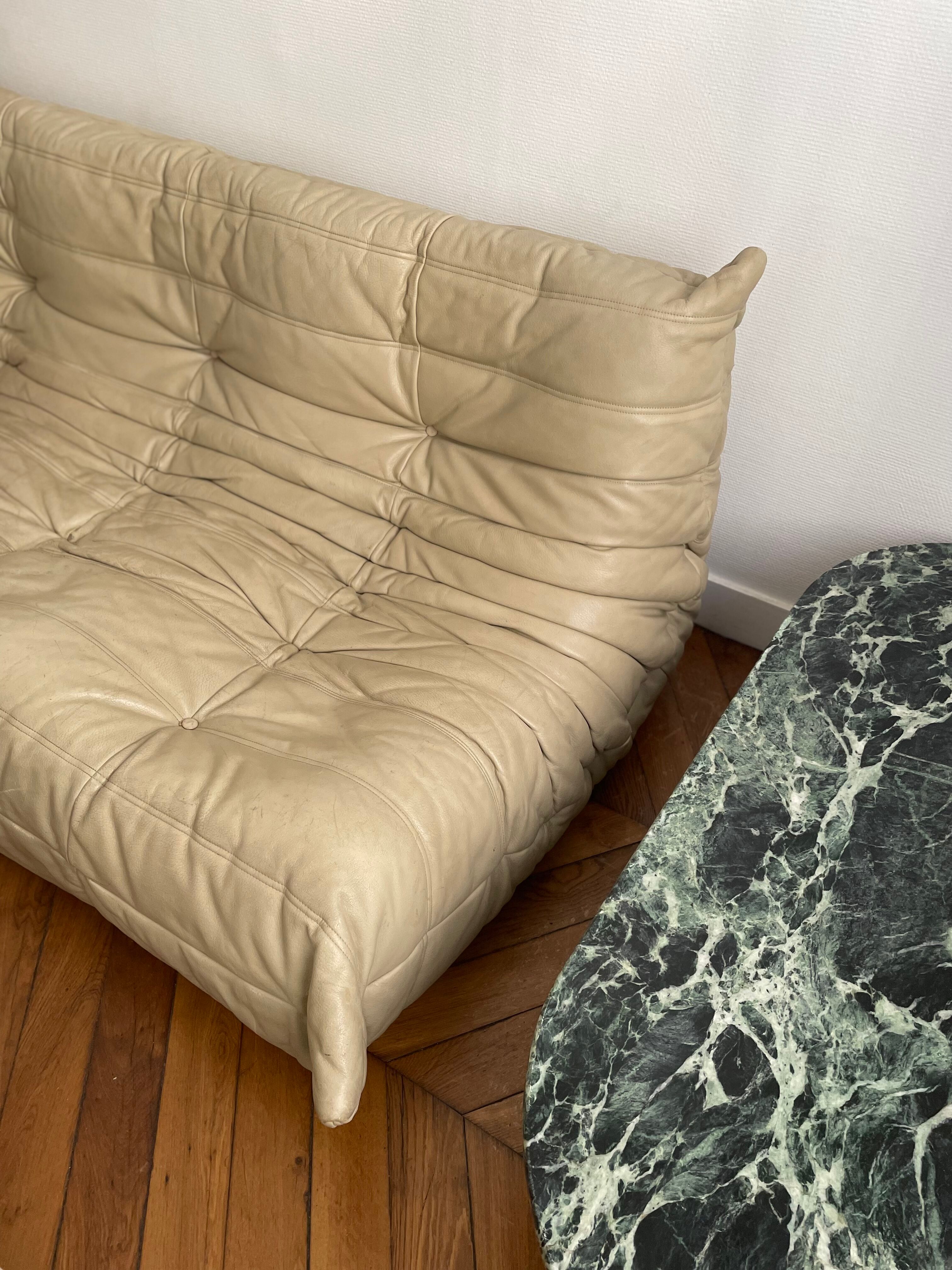 Sofa bench 3 places Togo by Michel Ducaroy edition Ligne Roset vintage