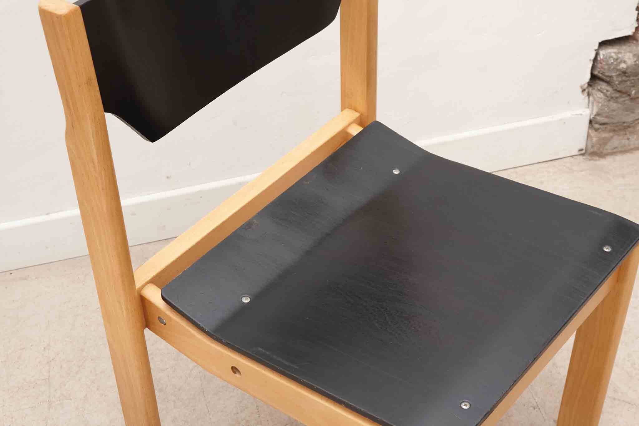 Scandinavian black and beech chair