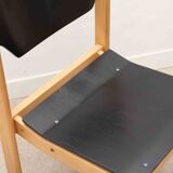 Black and beech Scandinavian chair