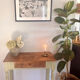 Old patinated wooden console – French country spirit, turned legs.