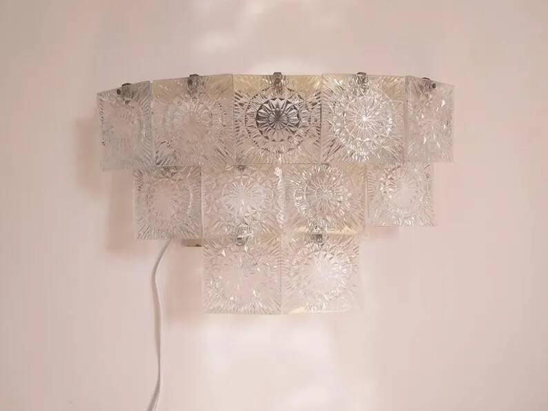 Midcentury Large Wall Lamp Kamenicky Senov, 1970s