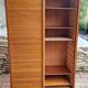 Filing cabinet with sliding curtains in double vintage wood
