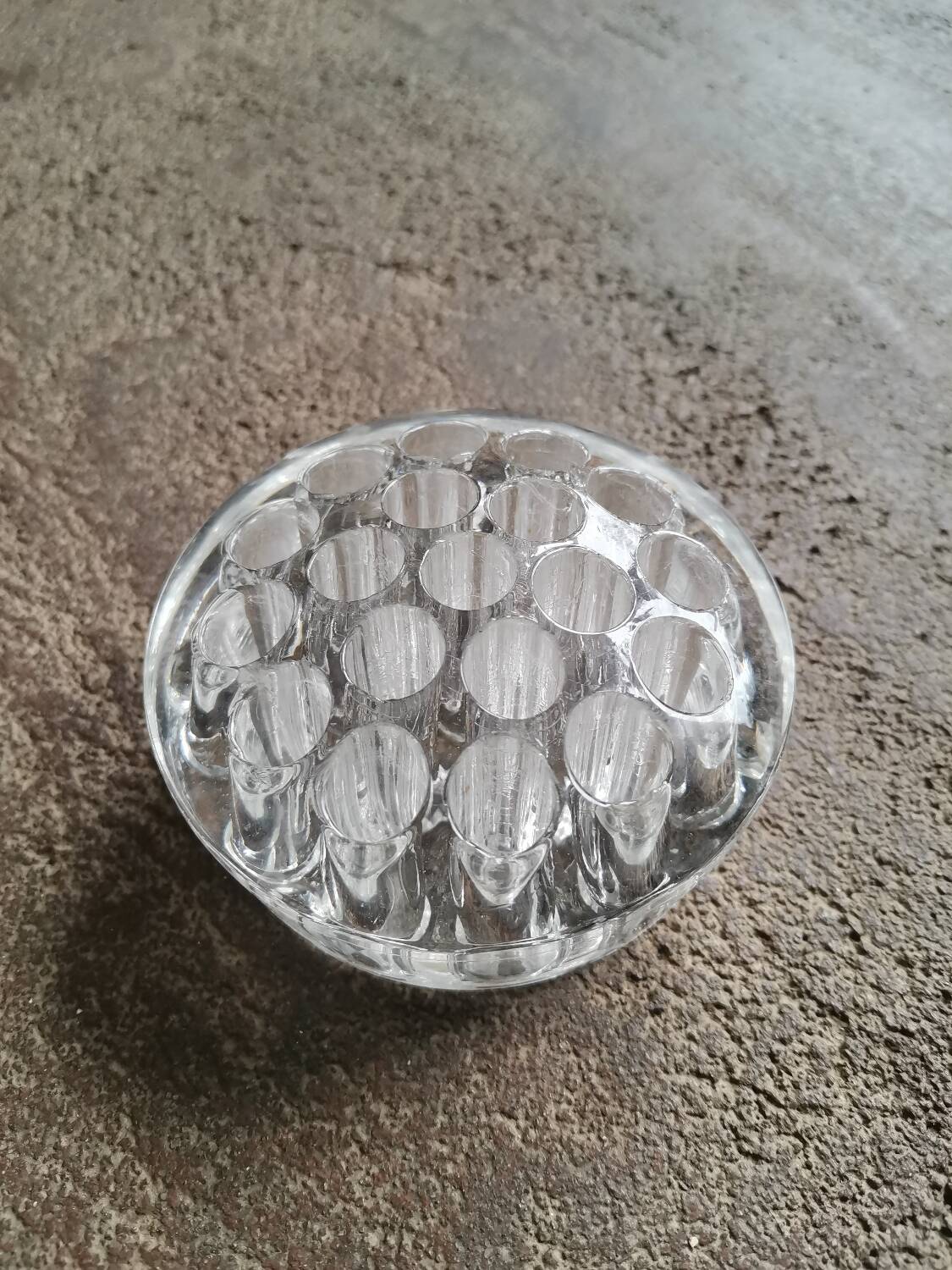 Pique flowers vintage molded glass vase