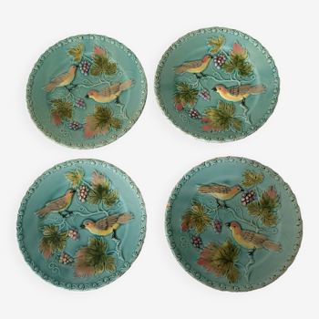 Set of 4 old Majolica plates
