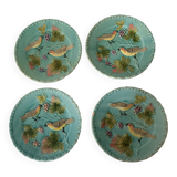 Set de 4 assiettes anciennes Majolica