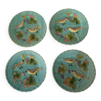 Set of 4 old Majolica plates