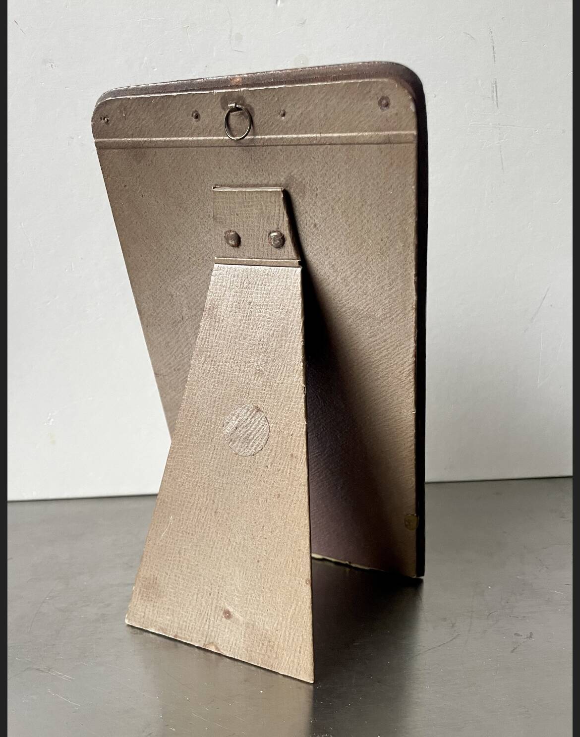 Antique  Art Deco Mahogany Wooden Frame  22.5 cm x 13.5 cm  convex glass