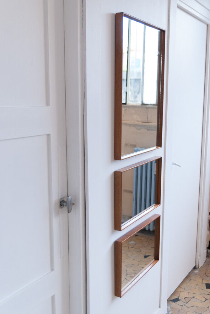 Triptych of modernist mirrors - 125x47cm