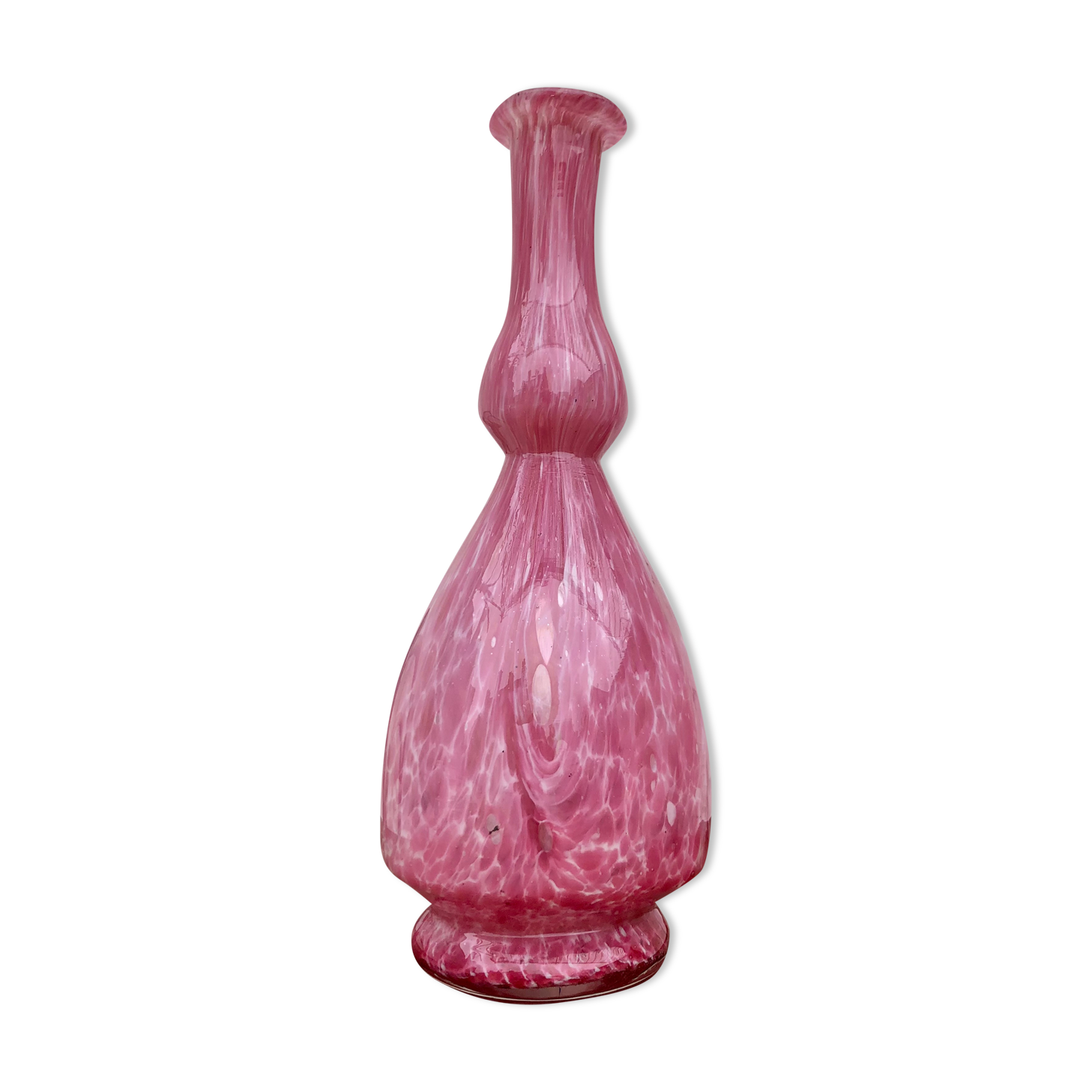 Pink clichy glass decanter