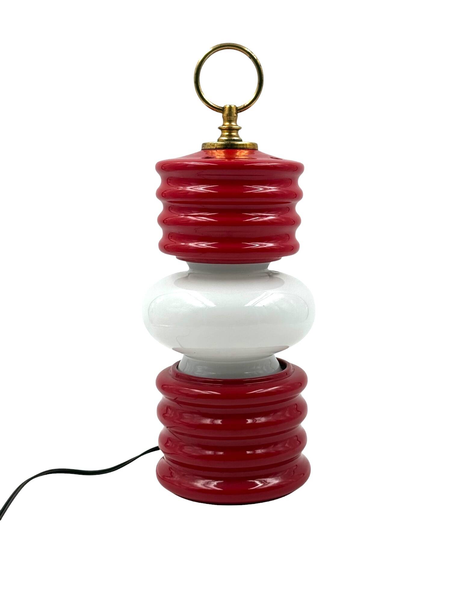 Space age lantern-shaped table lamp, Ceramiche Fiorentine Italy, 1970s