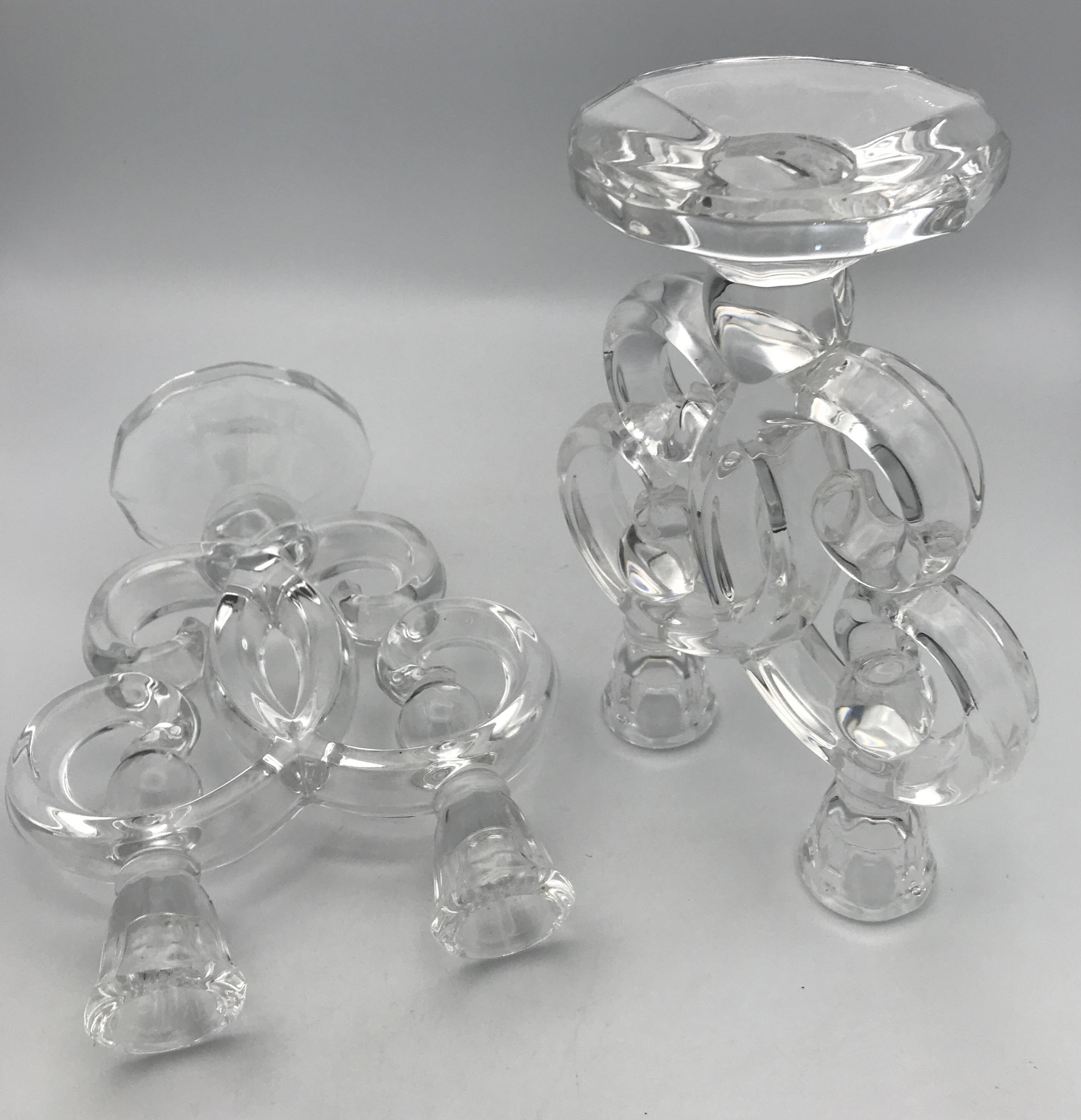 Pair of vannes crystal candelabra, 1960s decoration