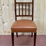 Suite of 12 English chairs nineteenth in mahogany and imitation leather