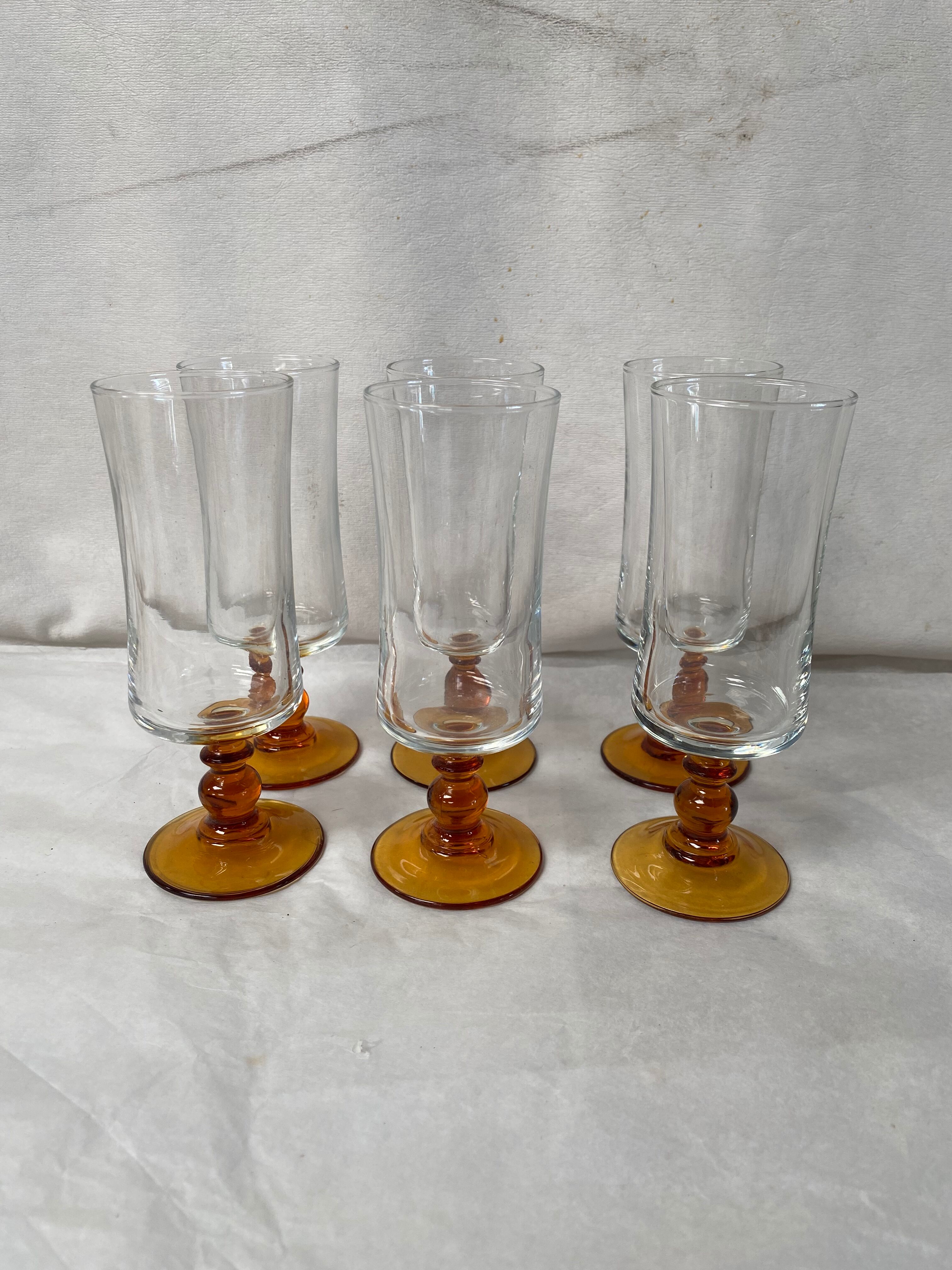 Set of 6 vintage champagne flutes