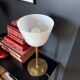Pair of "Senator" lamps in brass and opaline.