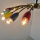 XL brass spider chandelier, 1950s