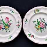 Pair of flat plates in Lunéville earthenware KG Model "Réverbère"