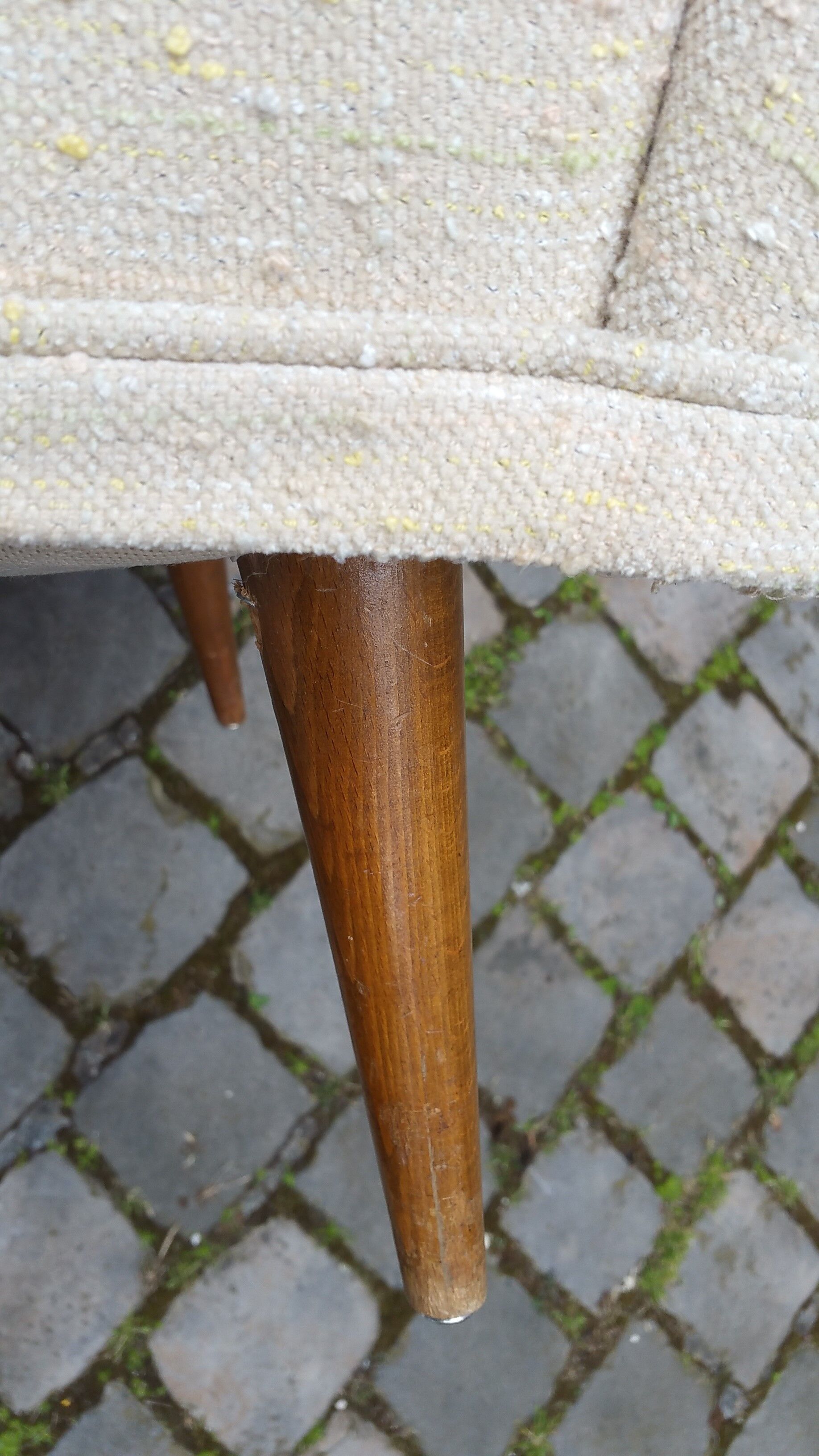 Sofa chaise sculptural Arc asymmetrical Swedish 50s/60s