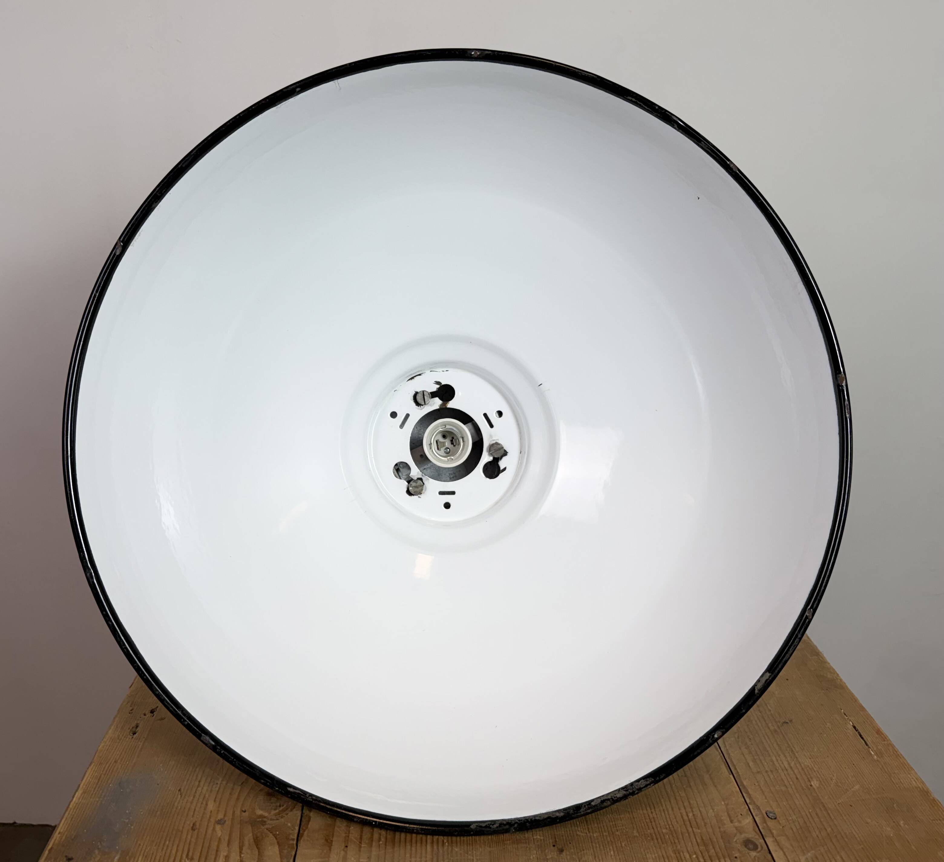 Large Industrial Black Enamel Factory Pendant Lamp from Philips, 1960s