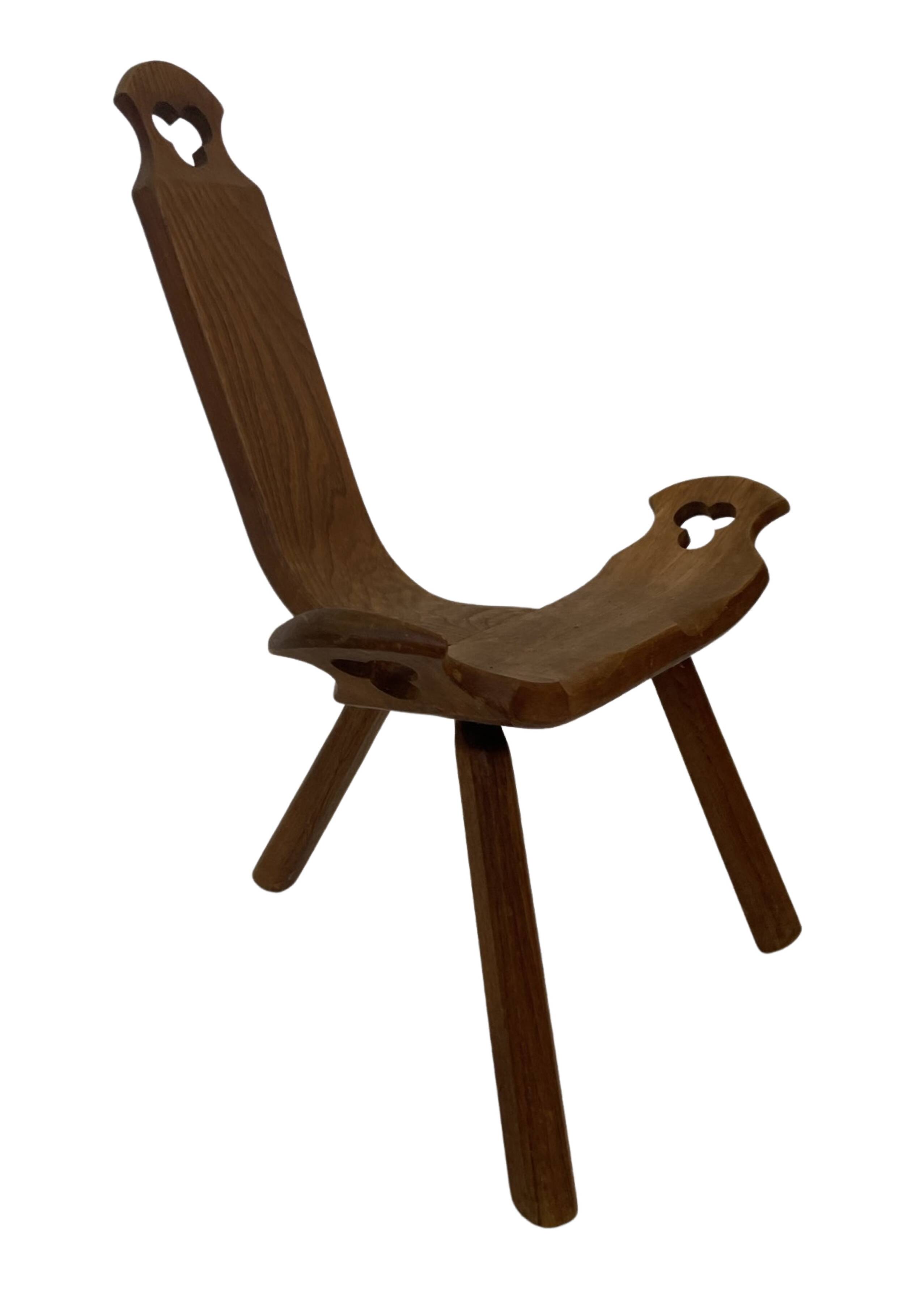 Vintage Spanish chair  stool brutalist design