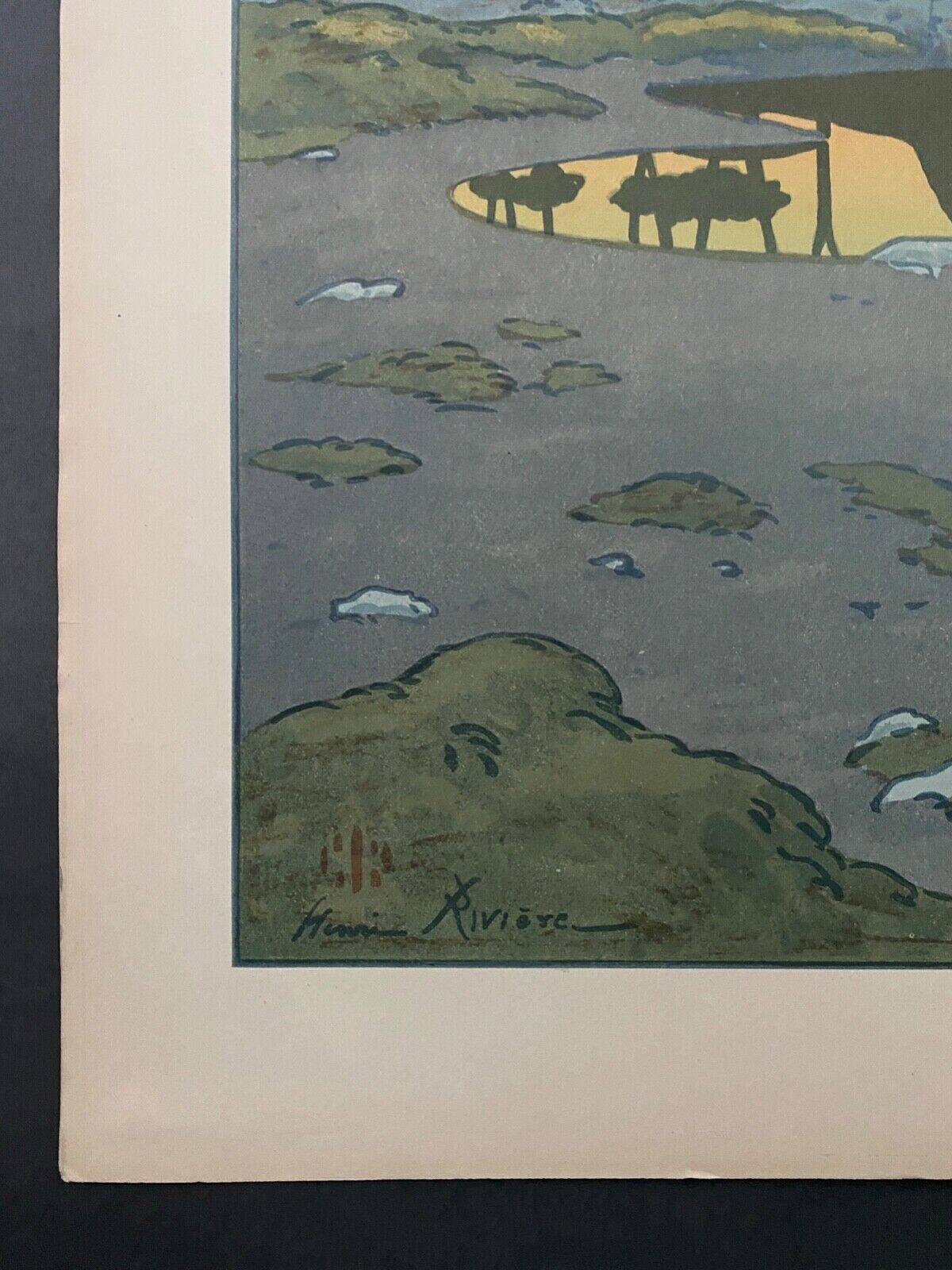 Lithograph by Henri Rivière Le Crépuscule