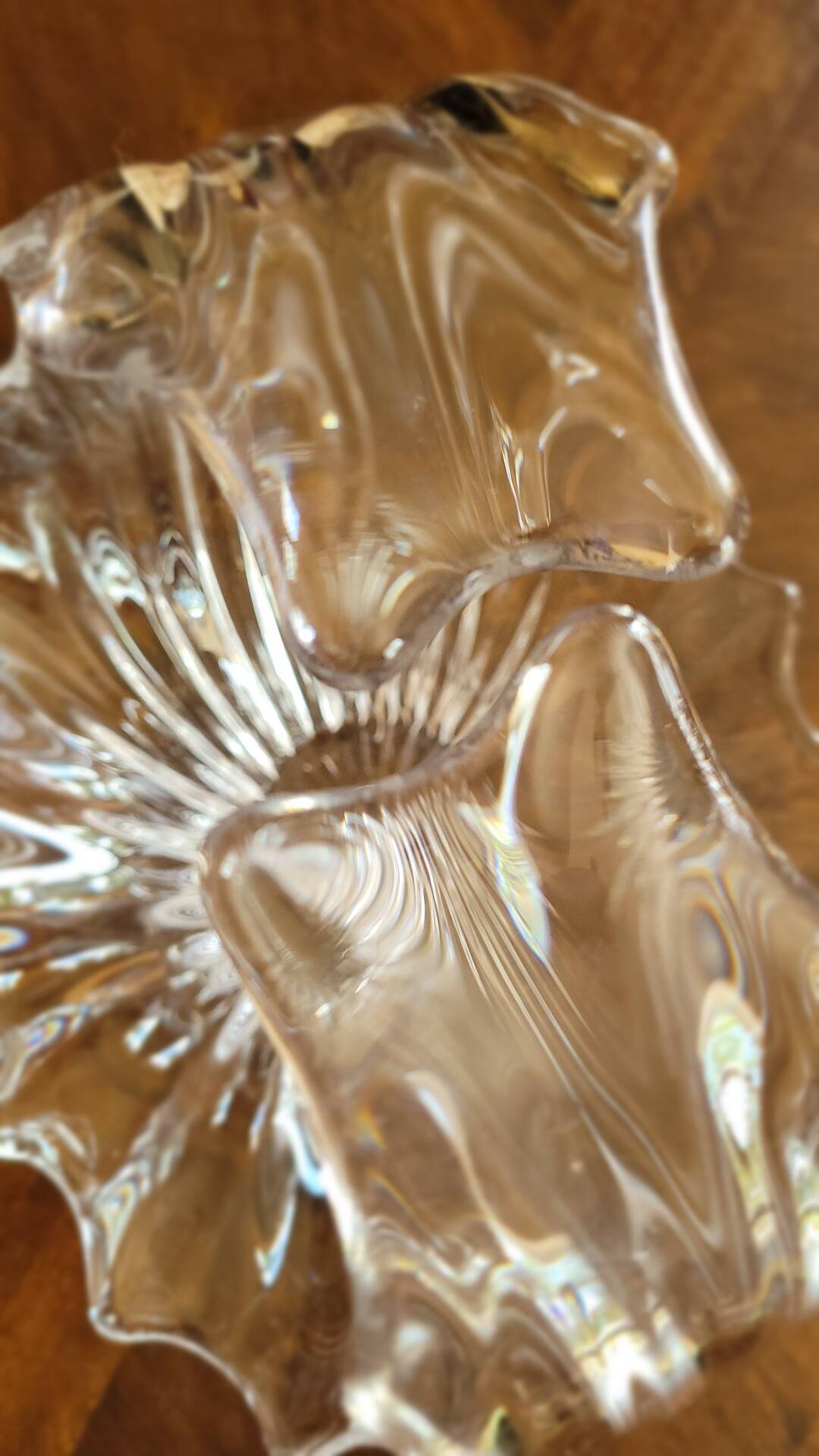 Vintage crystal art table centre vase bowl decoration basket