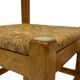 Set of four vintage chairs / stool - brutalist style minimalist oak and wicker 60s