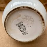 Old Teapot DIGOIN Sarreguemines White Ceramic Flower Decor #B631