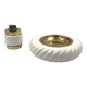 Tommaso Barbi, Smoking set white ashtray and table lighter, B Ceramiche, ca. 1970