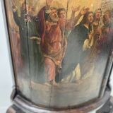 Half-moon corner cabinet decorated with a biblical scene, 19th century