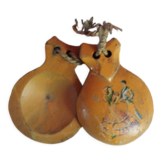 Vintage spanish wooden maracas