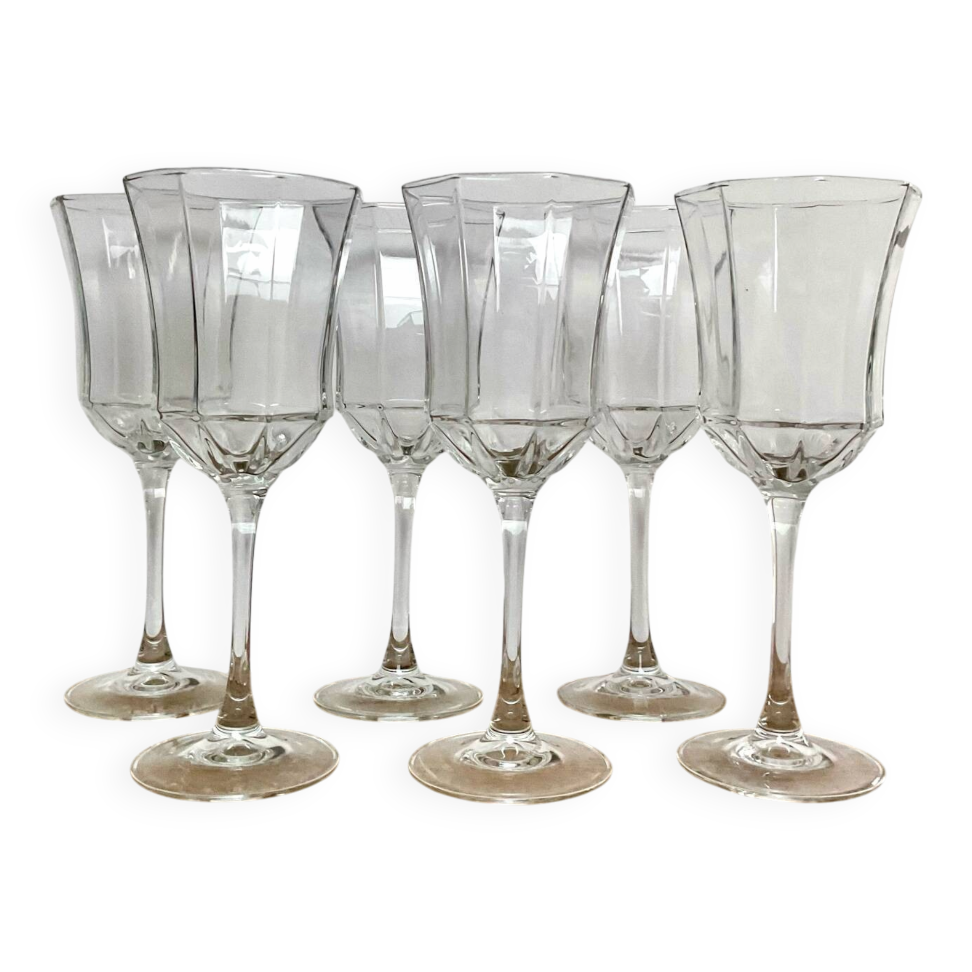 6 "octime" stemmed glasses by Luminarc France