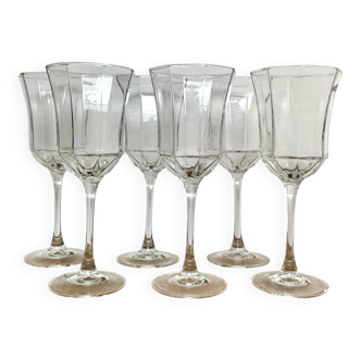 6 "octime" stemmed glasses by Luminarc France